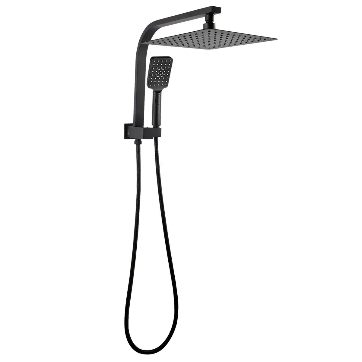Matte Black — 10" Square Matte Black Shower Station Top Water Inlet