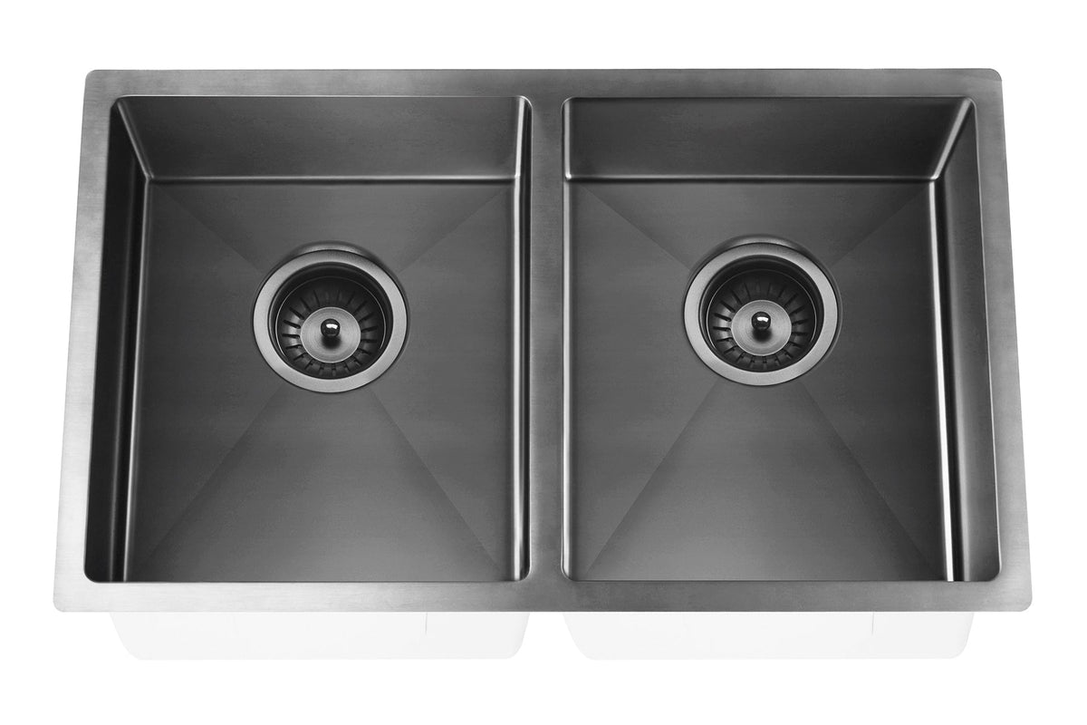 Lavello Kitchen Sink - Double Bowl 760 x 440 — Gunmetal Black