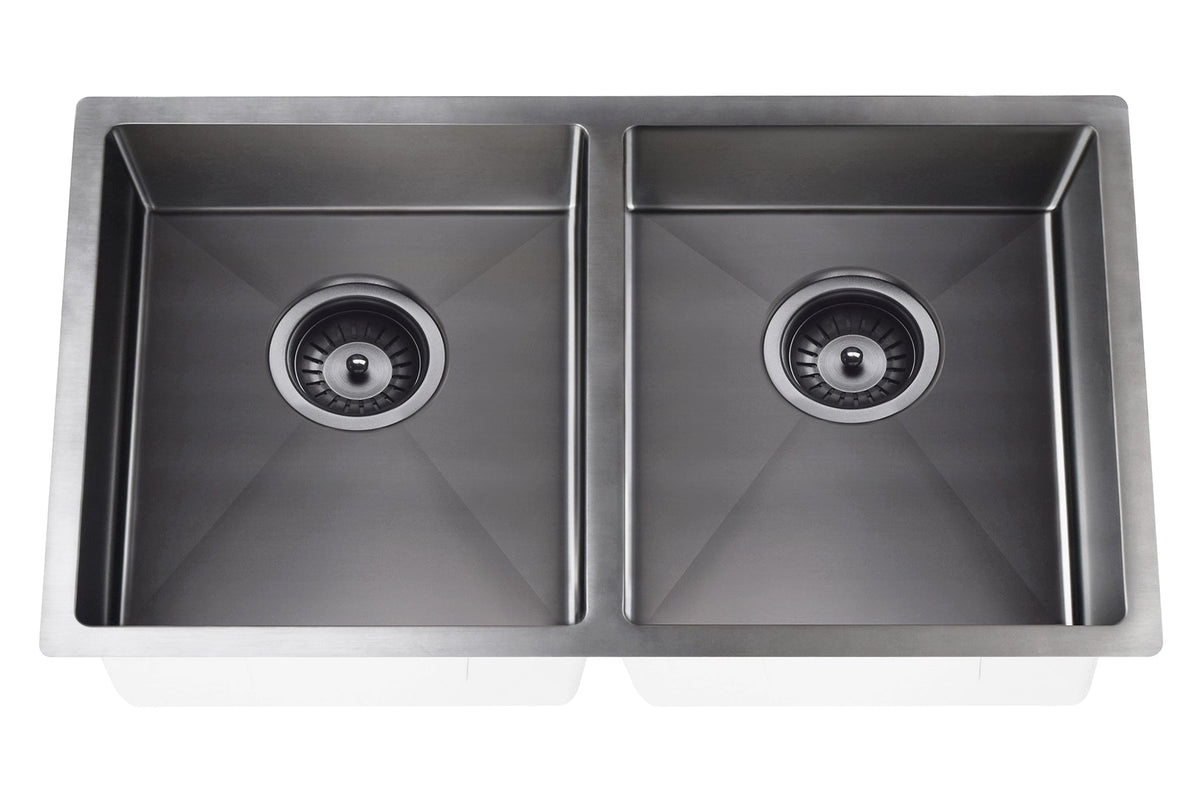 Kitchen Sink - Double Bowl 860 x 440 — Gunmetal Black
