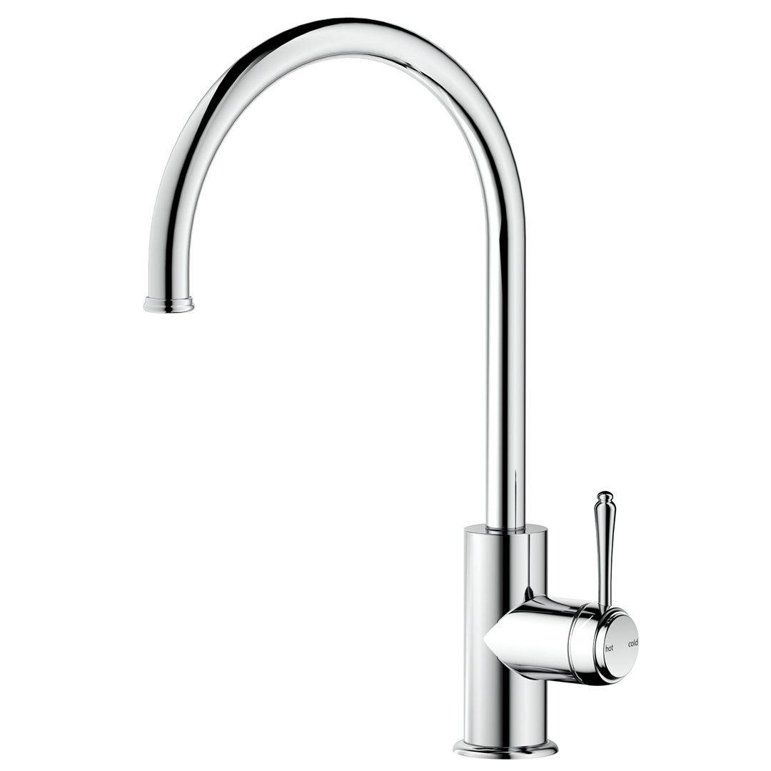 Mica Heritage Gooseneck Sink Mixer — Chrome
