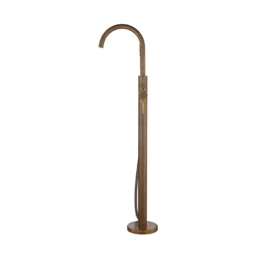 Mica Living Brass Freestanding Bath Mixer with Hand Shower - Accelerated