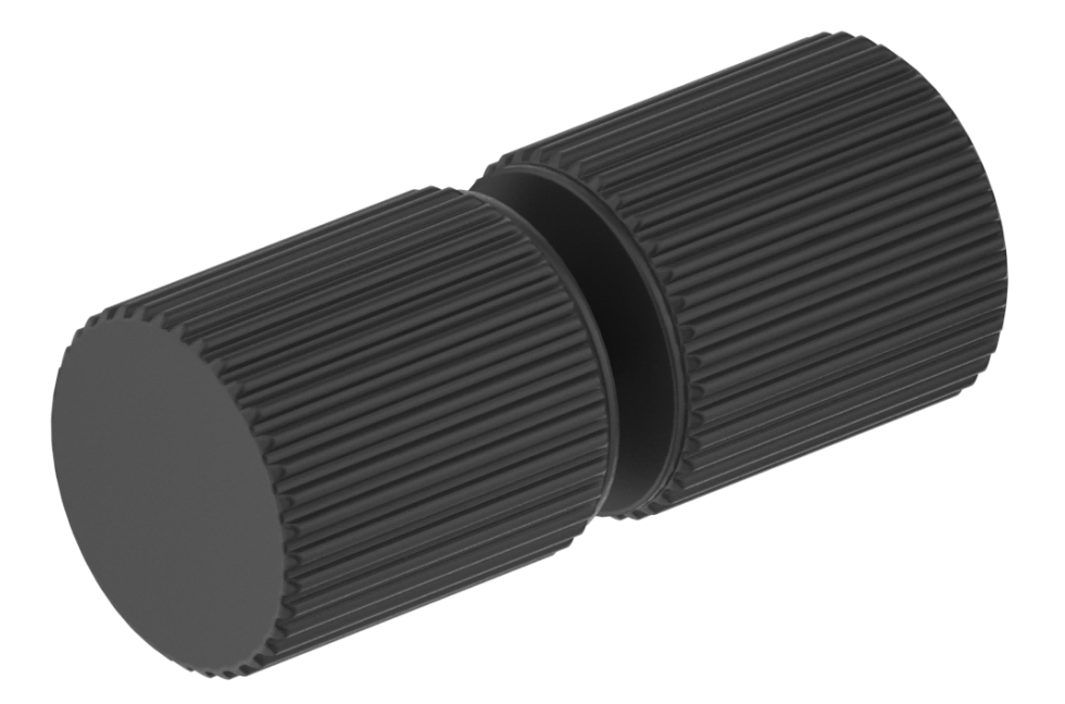 Shower Screen Handle – Fluted – Round - Black